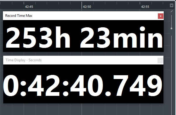 time display - cubase